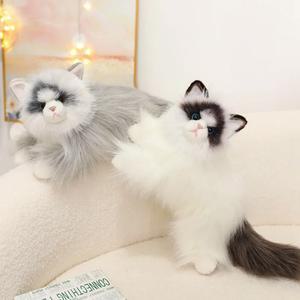 귀여운 장식 인형 동물 침실 인테리어 봉제 사실적인 고양이 거실 선물 진짜같은 카페