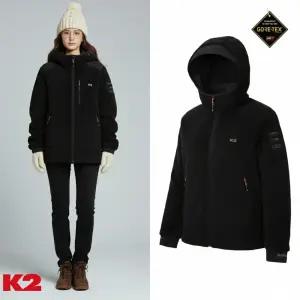 [백화점 출고] K2 플리스 여성 폴라리스 자켓 블랙 털 뽀글이 후드 고어텍스 점퍼 후리스