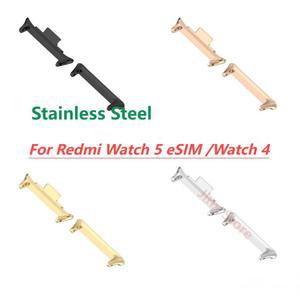 레드미 워치 5 eSIM 시계 밴드 스트랩 커넥터, 샤오미 4 팔찌, 스테인레스 스틸 케이스, 1 쌍 어댑터
