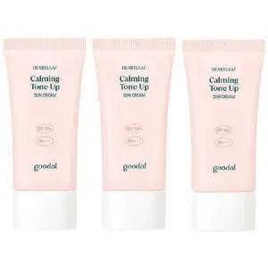 [클리오] 구달 어성초 진정 수분 톤업 선크림 50ml 2+1 총3개 SPF50+,PA++++