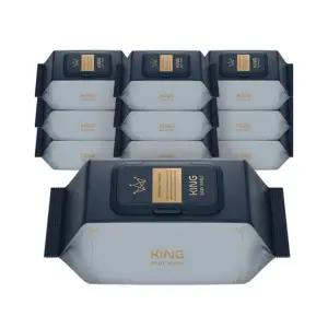 킹물티슈 더 도톰한 골드블루 엠보싱 저자극 아기 유아 물티슈 캡형 70매 10팩 86gsm
