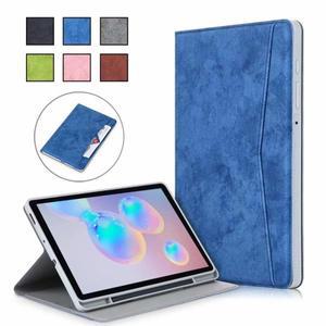 삼성 갤럭시 탭 S6 라이트 10 4 인치 SM P610 케이스, 펜슬 홀더 지갑 스탠드 태블릿,