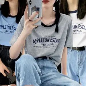 여성 세미 크롭 라운드 여름 예쁜 반팔 티 셔츠 3개