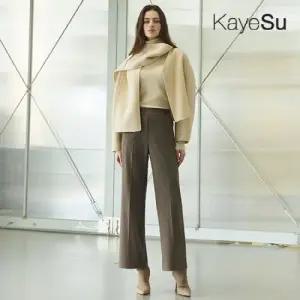 [케이수] 25FW 헤링본 울 블렌딩 기모 세미 와이드 팬츠 3종