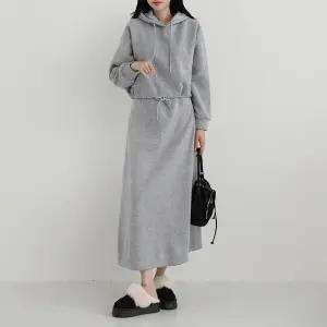 티움 기모 스트링 후드 + 절개 스커트 세트_BDOP118