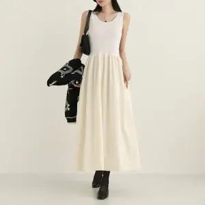 태라 빅 코듀로이 레이어드 롱 원피스_BDOP114