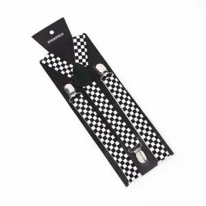 체커 보드 3 클립 멜빵 2p 세트 남자 캐주얼 서스펜더 고급멜빵 서스펜더 신사용멜빵 정장멜빵