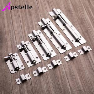 APSTELLE 1PCS 10 장치 래치 HASP 도어 스테인레스 스테이플 12 볼트 인치 게이트 슬라이딩 안전 스틸