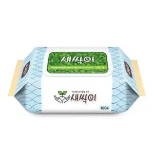 미래생활)뉴새싹이물티슈(100매/캡형)-박스(24개입) 문구용품 사무용품 생활용품 물티슈 티슈