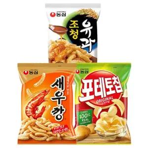 [NS홈쇼핑]농심 새우깡 90g 4봉 + 포테토칩 72g 4봉 + 조청유과 96g 2봉[35251084]