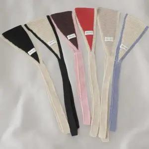 여성 배색 니트 귀도리 삼각형 겨울 귀마개