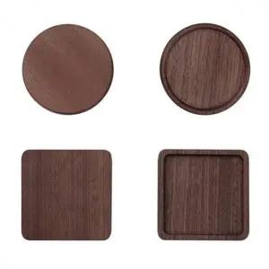 블랙 월럿 우드코스터 컵받침 원형 사각