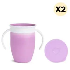 스엔코샵 유아손잡이물컵 미라클컵 텀블러뚜껑 퍼플2p