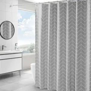 [하프클럽/]체크 헤링본 샤워 커튼 소 욕실커튼 방수커튼