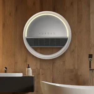(신상품) 거울욕실 온풍기 방수 타이머 화이트그레이