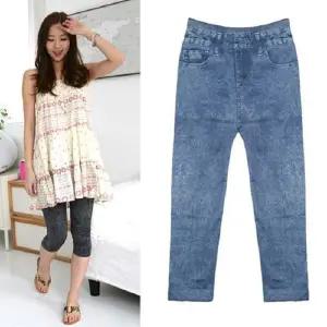 [아우트]캐주얼 시원한 밍크레깅스 청나염 7부레깅스