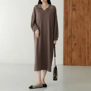 칸튜 V트임 베이직 카라 원피스_BDOP004