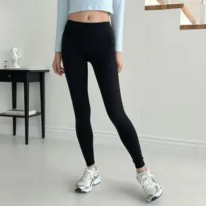 [아우트]가을 겨울 얇은 무지 발목 레깅스