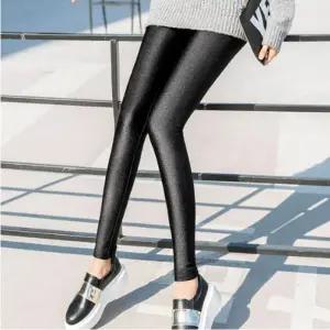[아우트]겨울 따뜻한 스트릿패션 레깅스 광택 기모