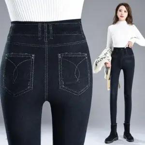[아우트]데님 쫀쫀 패션 스판 레깅스 여성7부레깅스