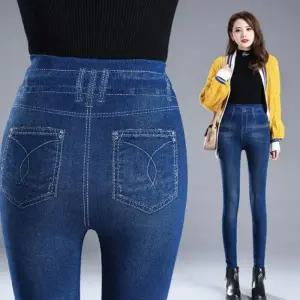 [아우트]페이크 데님스타일 워싱팬츠 편안한 레깅스