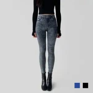 [아우트]여성 페이크 데님 레깅스 돌청 스판