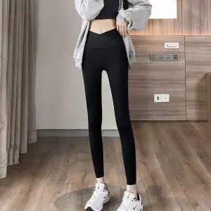 [아우트]좋은 스판 여성레깅스 슬림 운동바지 9부 1P