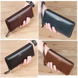 킹 폴 빈티지 남성용 소가죽 비지니스 클러치 장지갑