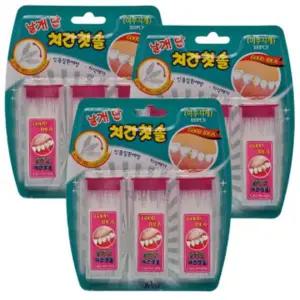 [골드스마일]날개단 치간칫솔 180개 대용량 위생포장 세트 3개