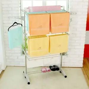 고품질 실내 접이식 6단 건조대 고급형 다용도 벽선반 미니건조대 (WE5A34E)