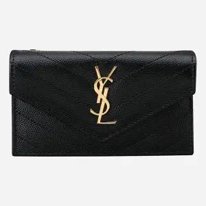 5F 612808 BOW01 1000 모노그램 플랩 카드 반지갑 블랙