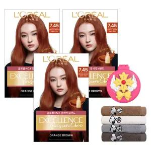 로레알파리 엑셀랑스 파리지앵 시크/크림 염모제 3개 + 스누피 타올 2장(색상 랜덤) + 네티 빗