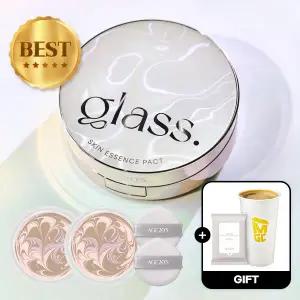 (40%+7%묶음할인/커피쿠폰+클렌징티슈)에이지투웨니스 글래스 스킨 에센스 글로우 팩트 본품+리필