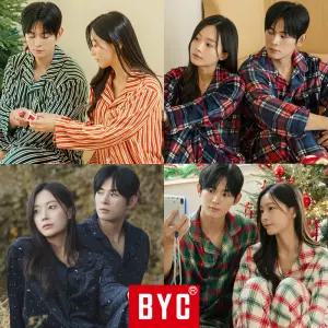 [BYC] 커플 잠옷 세트 수면 가을 겨울 긴팔 남성 여성 파자마 바지 체크 빅사이즈 110 모달 하의 순면 기모 큰 남자 여자 털 극세사 주니어