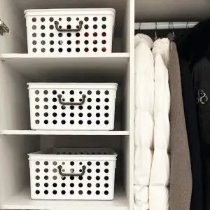 붙박이장 옷장정리 송송 옷정리함 4P 바구니형 리빙박스 수납정리함 수납박스 보관함