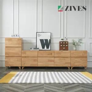 지베스 코나3 고무나무 원목 2500 높은 TV거실장세트