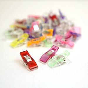 (오렌지미싱) 칼라 시침집게 50개 시침클립 두꺼운원단 임시고정