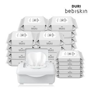 [베비스킨]두리 베비스킨 물에 풀리는 천연펄프 비데 물티슈 리필60매 18팩+ 휴대15매 5팩+ 케이스 1개