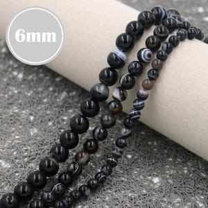 6mm 천연 흑마노 (0.5줄) / 원석 팔찌만들기 재료