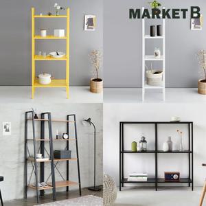 마켓비 철제수납선반 2단 3단 4단 5단 다용도 시스템 이케아 미니 베란다 선반 사다리 팬트리 벽 원목나무