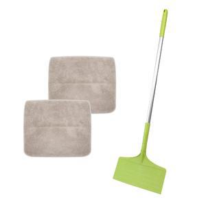 빗자루형그린청소밀대걸레+회색루프물걸레패드2장