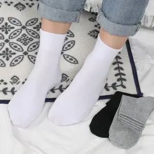 [무료배송] 남성 무지 카바양말 10켤레 학생 중목양말 화이트 블랙 그레이 흰 양말