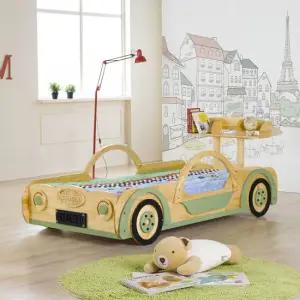 에프원  네추럴) 원목 자동차 싱글 초등 학생 키즈 어린이 침대
