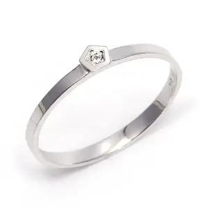 [비앤비골드] 14K/18K 반지 심플 펜타곤 화이트골드반지 NAR7564