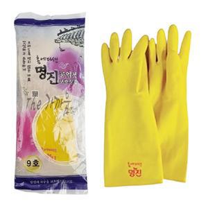 명진 공업용고무장갑 9호 두꺼운 작업용 산업용 절연 안전 보호 장갑