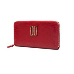 [닥스](강남점)DCWA2E285R2 [ALEXA]레드 가죽 스와르브스키 DD로고장식 지퍼돌이 장지갑