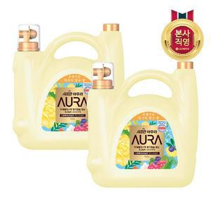 [엘지생활건강]샤프란 아우라 5.5L 대용량섬유유연제 미드나잇골드 x2개_섬유유연제