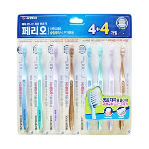 엘지 페리오 슬림클리닉 칫솔 온가족용 미세모 8입 1개