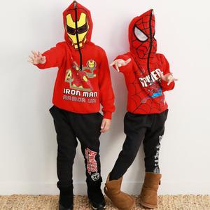 정품 아동 유아 스파이더맨 아이언맨 캐릭터 상하복 마블 가면 기모 상하 세트