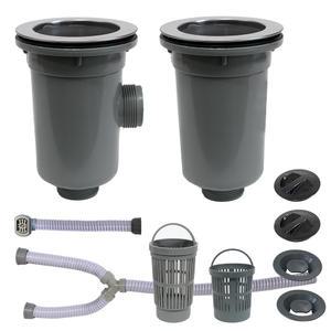 E-3 싱크대 배수구세트 2구 (소) 씽크대 교체세트 배수관 부품 부속